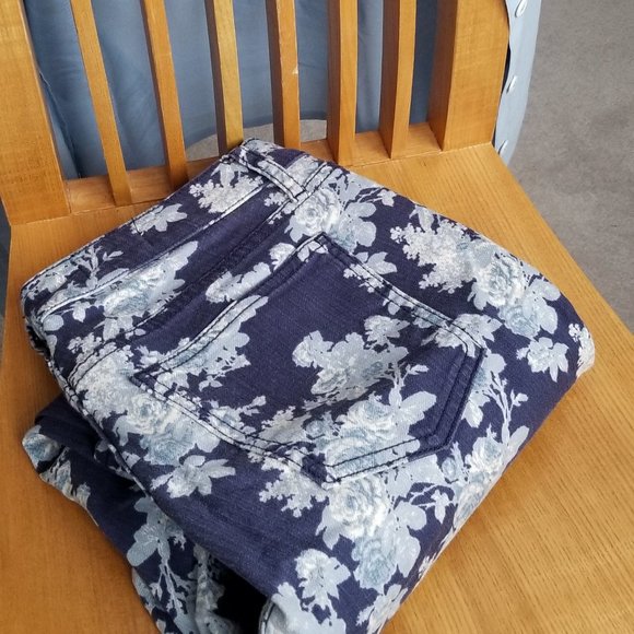 Gap 1969 Always Skinny Blue Floral Jeans, 31/12r - Picture 3 of 5